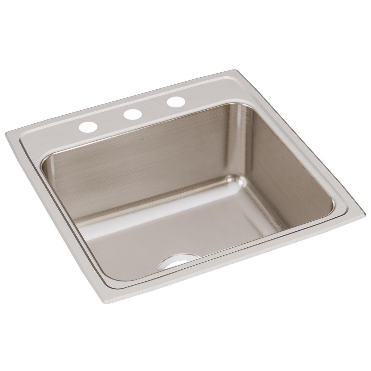 Elkay Lustertone Classic 22x22x10.125 Inch Single Bowl Drop-in Stainless Steel Kitchen Sink - Perfect for Modern Homes & Restaurant Prep Stations