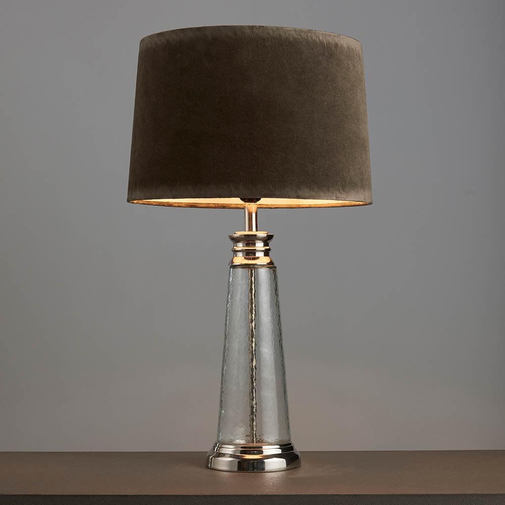 Endon Winslet 1-Light Hammered Glass Table Lamp - Modern Bedside Lighting for Bedroom, Living Room & Office Decor