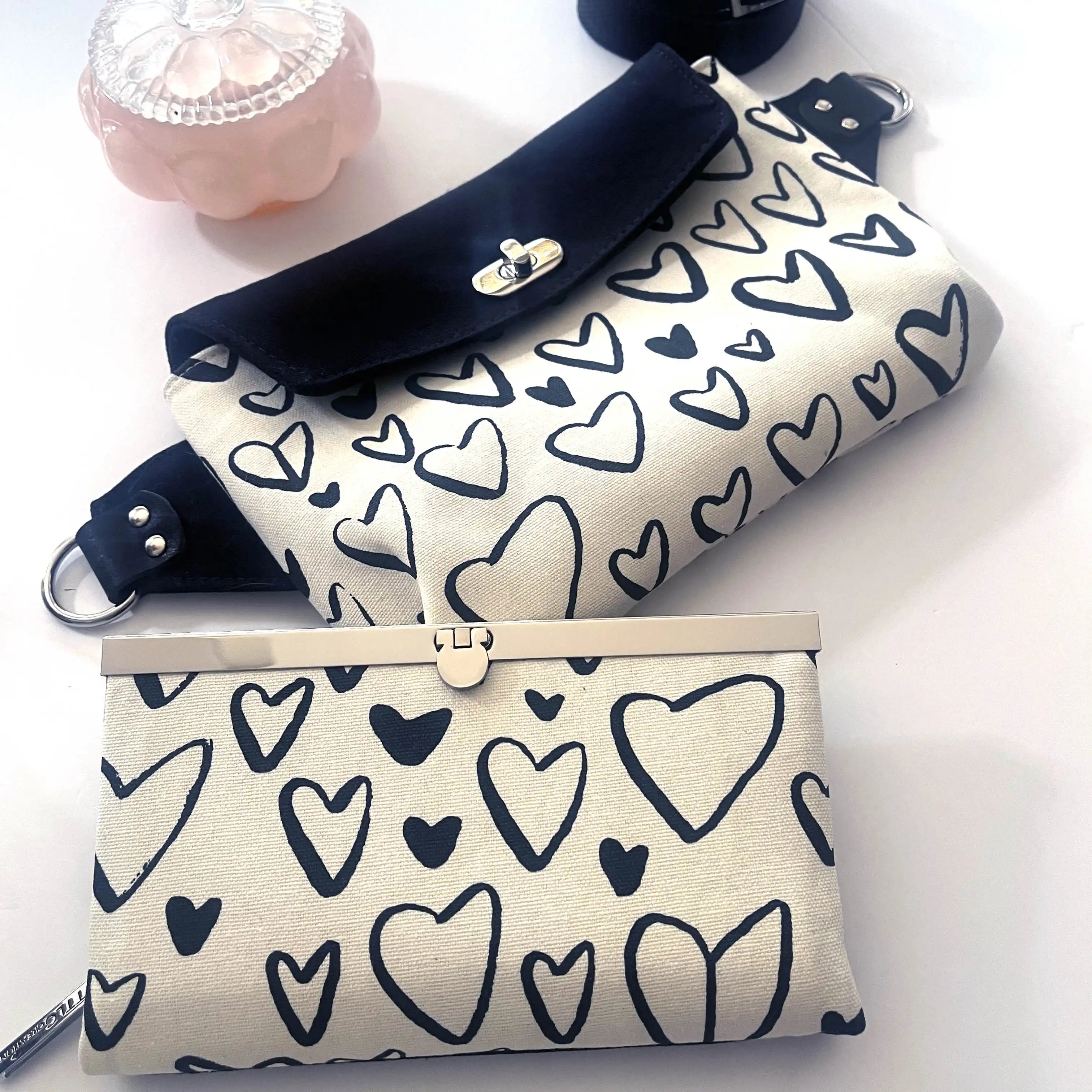 Haralson Belt Bag with Heart Design & Nickel Hardware - Stylish Waist Pack for Women, Perfect for Travel, Running, and Everyday Use