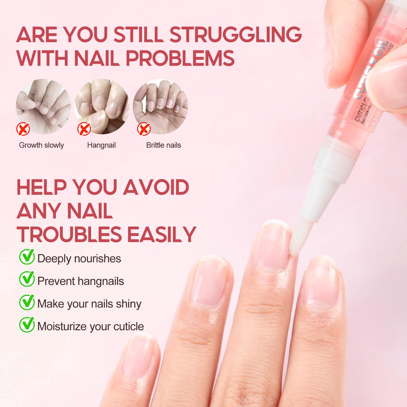16Pcs Cuticle Oil Pen for Nails - Portable Nail Moisturizer & Strengthener Kit | Nail Care Treatment with Softener | Perfect for Home, Salon & Travel Use
