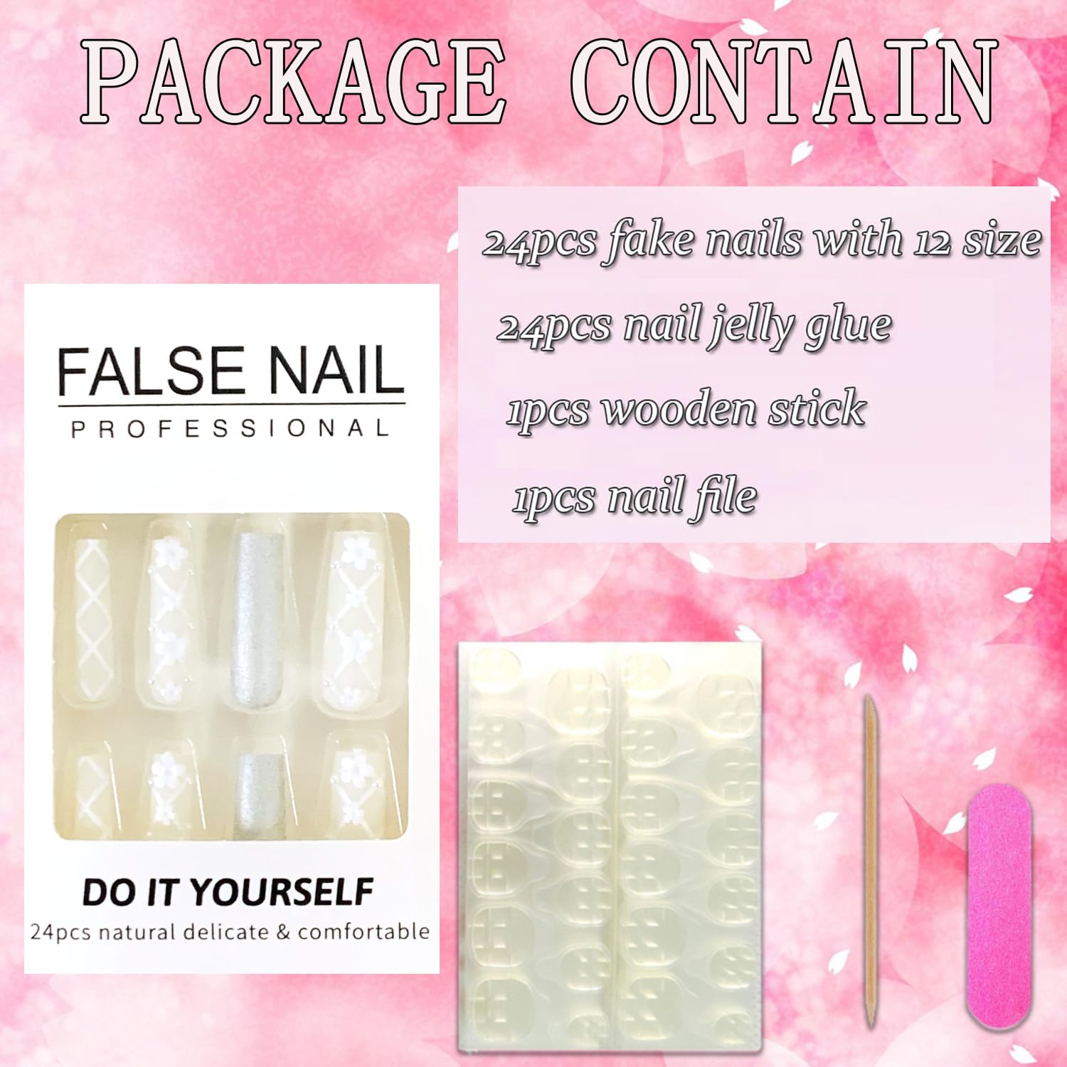Long Press on Coffin Nails - Glossy Full Cover Acrylic Extra Long Square Fake Nails with Elegant Designs | Ballerina Style Artificial Nails with Charm & Glue | Perfect for Parties, Weddings, and Special Occasions (SGCY209)