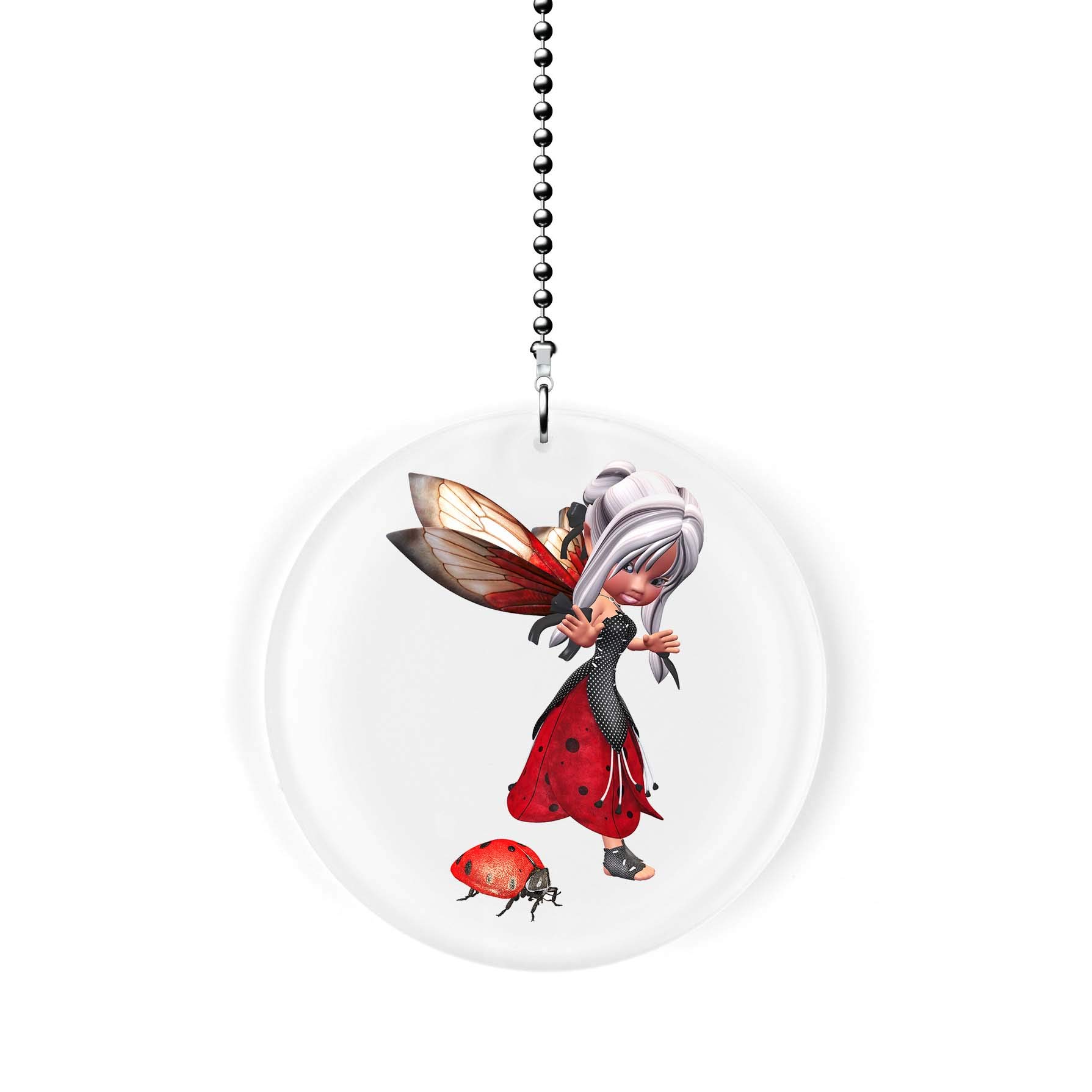 Ladybug Fairy Fan Light Pull - Adorable Insect-Themed Ceiling Fan Cord Decor for Kids Room, Nursery, or Bedroom - Perfect for Home, Party, and Gift Decorations