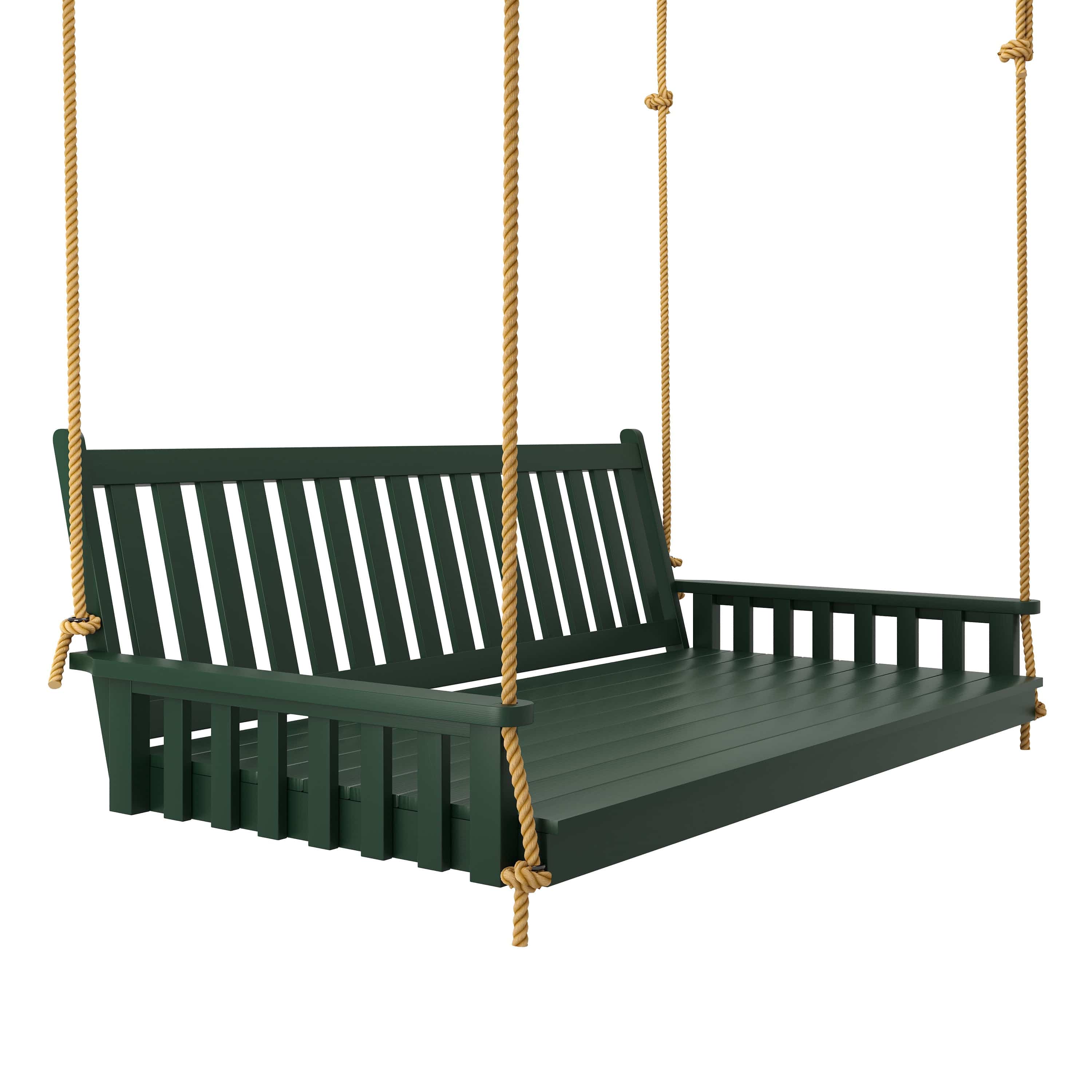 Keystone Amish Co. Twin Franklin Porch Swing Bed in Dark Green - Outdoor Relaxation for Patio, Garden & Backyard