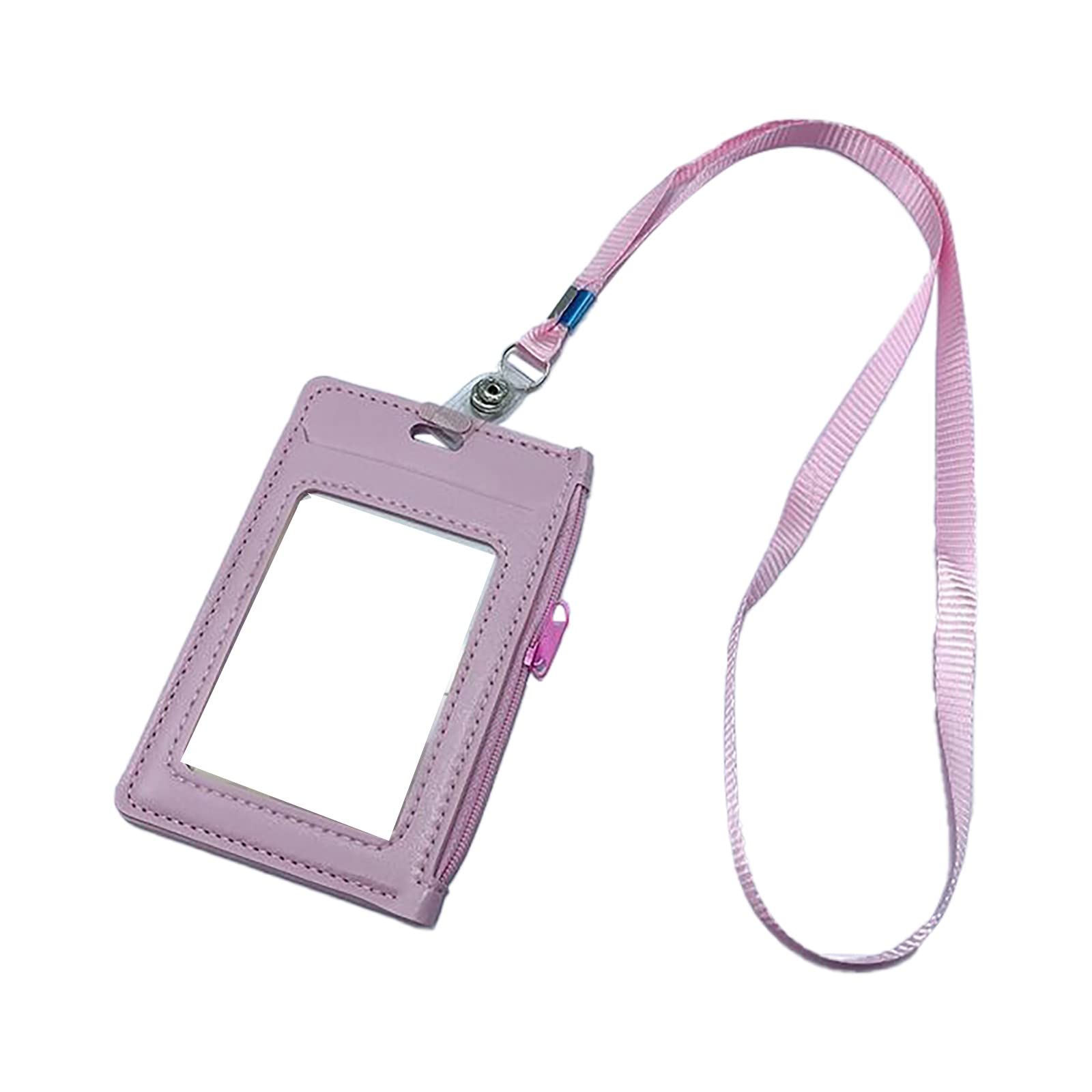 Qwent Clear Coin Purse & Lanyard Set - Dual-Use Zippered Leather Wallet for School, Bus, Travel (Fits Cards & Coins) - Perfect for Students, Teachers & Daily Commuters