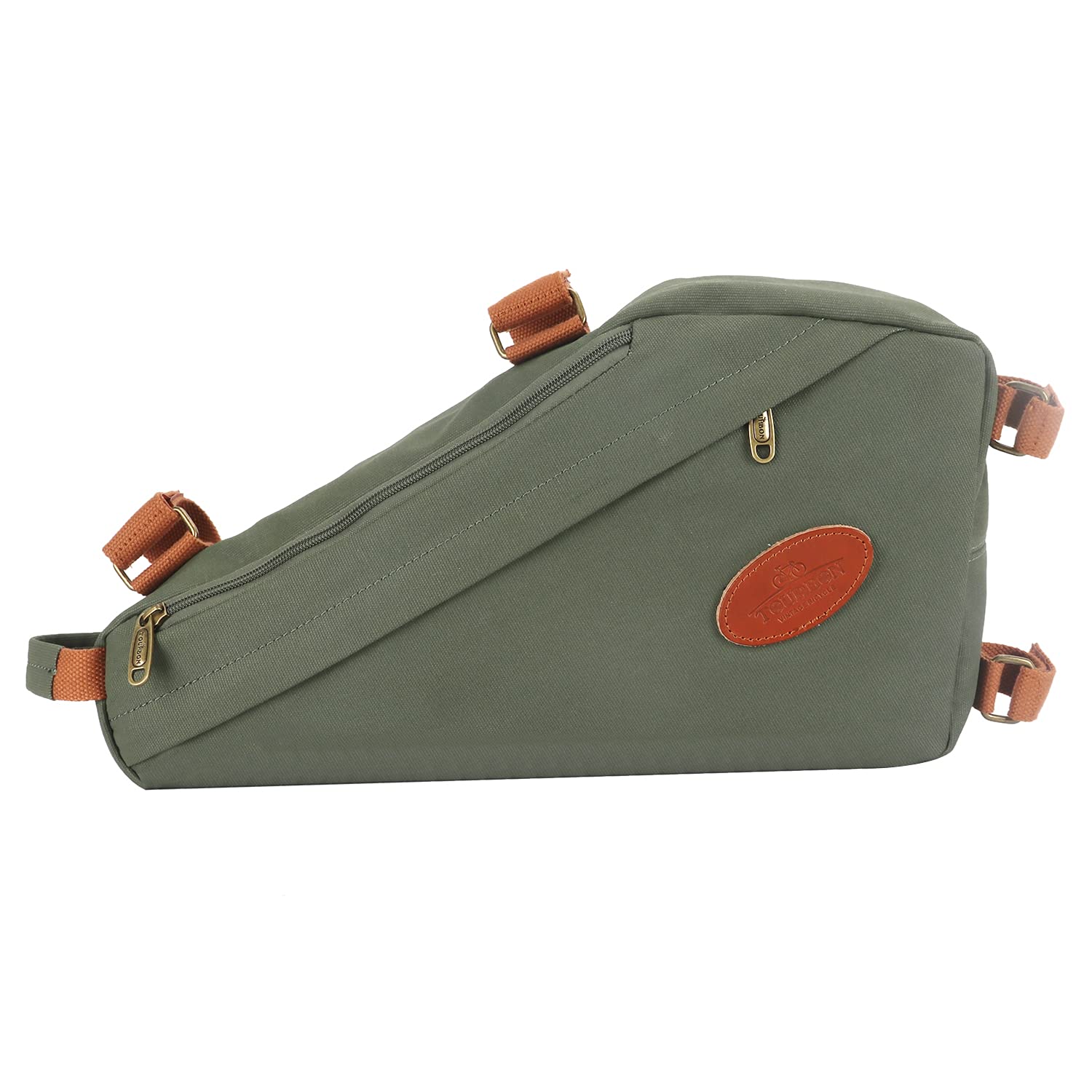 TOURBON Waterproof Cycling Frame Bag - Lightweight Bicycle Triangle Bag for Mountain & Road Bikes - Compact Bike Storage for Phone, Tools & Essentials (Green) - Perfect for Commuting, Touring & Outdoor Adventures