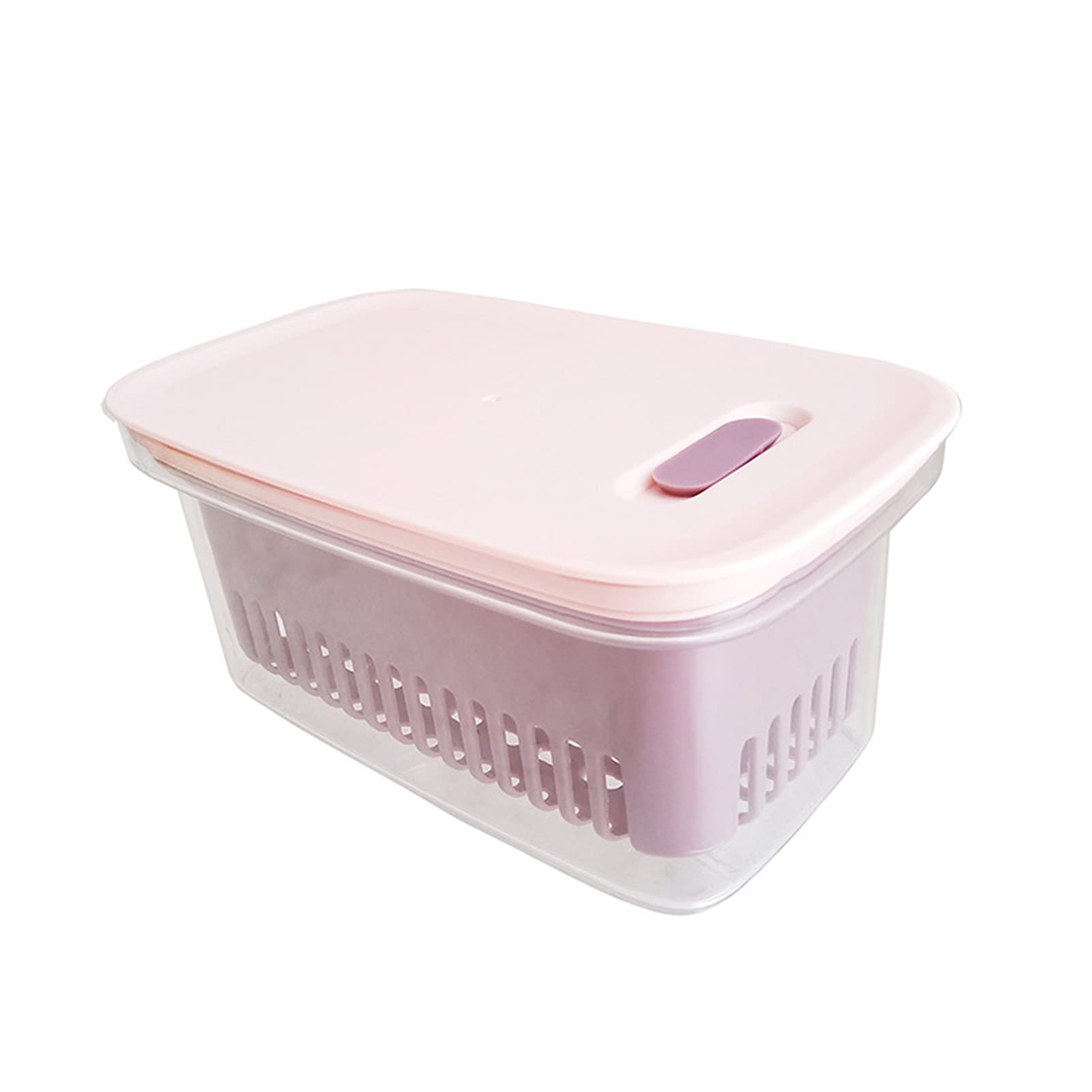 Plastic Retractable Refrigerator Storage Box - Fresh-Keeping Drainer Container for Kitchen Organization | Transparent Fridge Organizer for Fruits, Vegetables & Leftovers | Perfect for Meal Prep & Space Saving