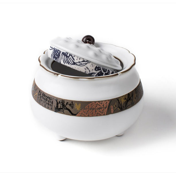 Exquisite Lotus-Shaped Ge Kiln Ceramic Tea Caddy - Premium Handmade Chinese Tea Storage Container for Loose Leaf Tea - Perfect for Home, Office & Tea Ceremony Use