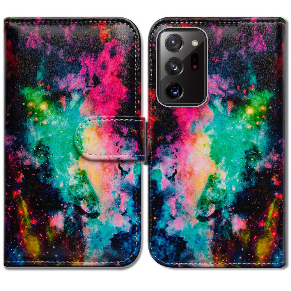 Premium Leather Flip Wallet Case for Samsung Galaxy Note 20 Ultra 5G - Stylish Sky Design with Card Slots & Kickstand | Perfect for Work, Travel & Everyday Protection