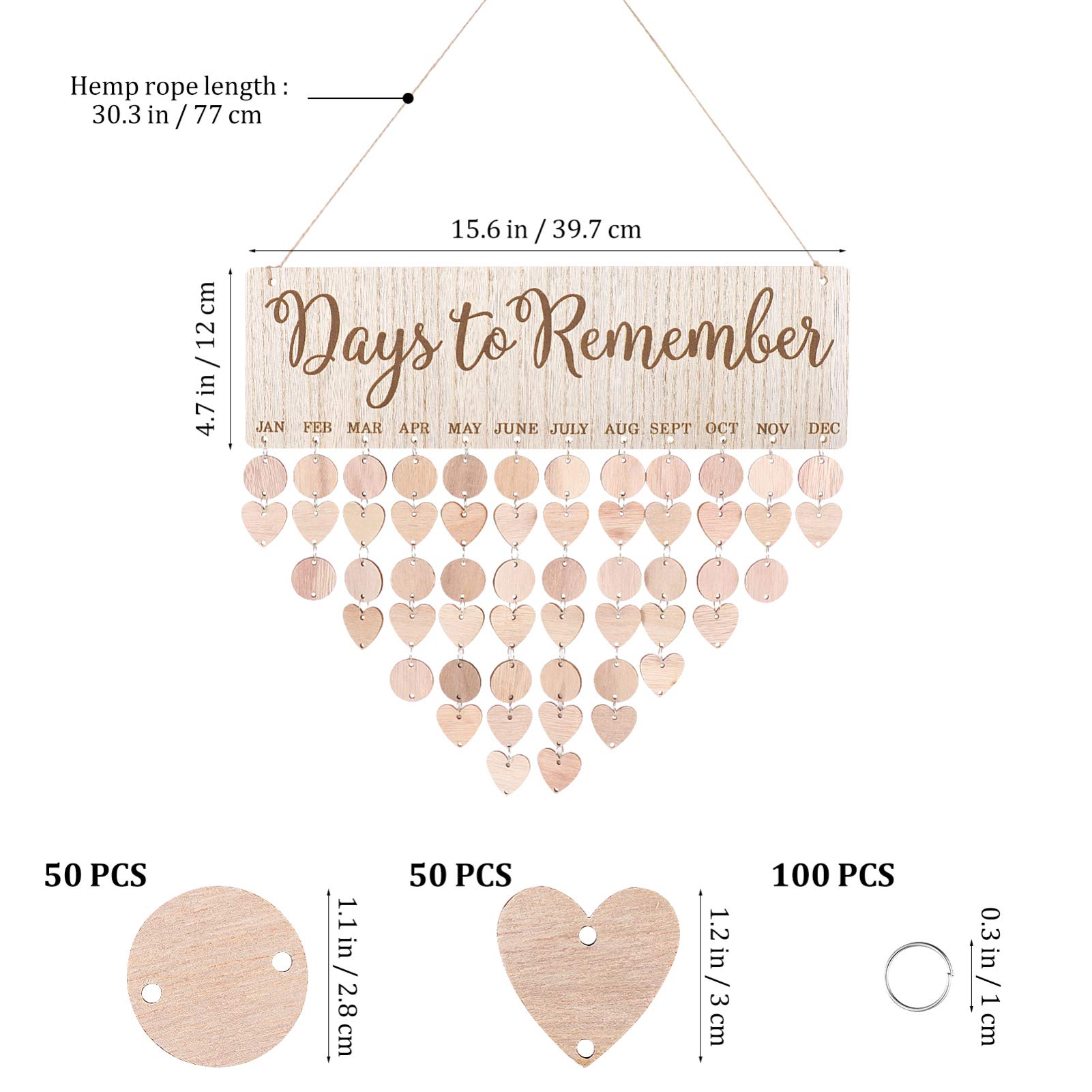 DIY Wooden Birthday Reminder Calendar Board - Handmade Wall Hanging Home Decor Plaque for Birthdays & Special Events | Perfect for Living Room, Bedroom, Office & Gift Giving