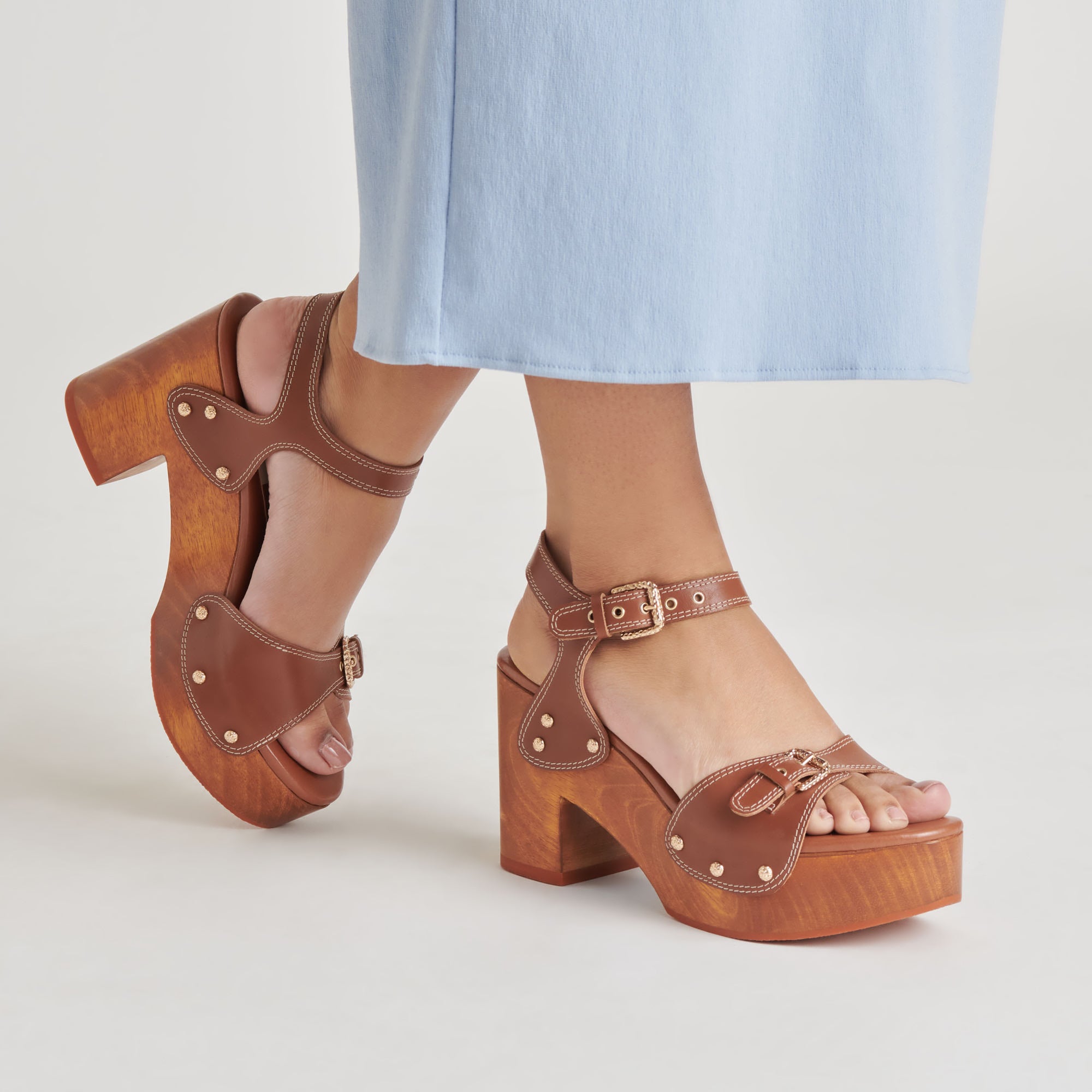 YANDY Women's Cognac Leather Heels - Stylish High Heel Pumps for Office, Party & Evening Wear