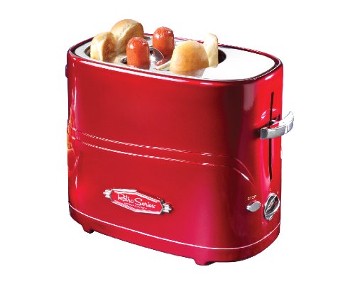 **Vintage Pop-Up Hot Dog Toaster with Adjustable Timer & Mini Tongs – Perfect for Quick Snacks, Parties, and Retro Kitchen Decor**