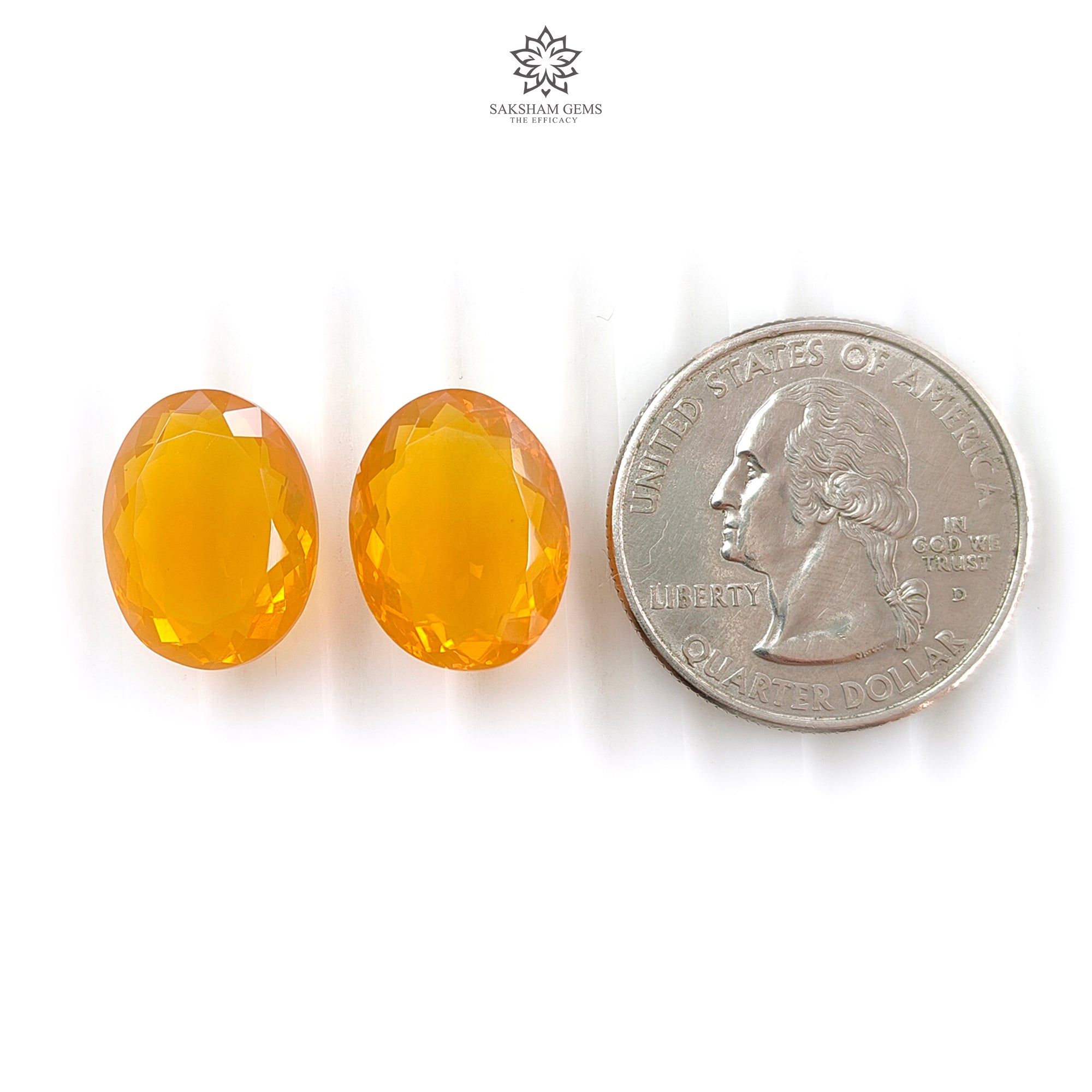 Natural Certified Mexican Yellow Fire Opal Gemstone - 16x12mm Oval Faceted Cut, Untreated Pair for Jewelry Making | Perfect for Rings, Earrings & Pendants