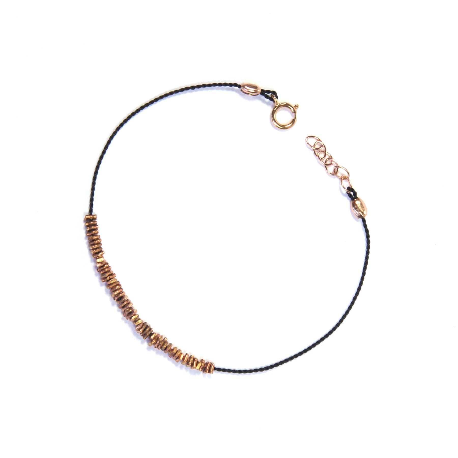 Copper Beaded Bracelet for Women - Elegant Black & Rose Gold Handmade Jewelry - Perfect for Casual Wear, Boho Style & Gift Giving