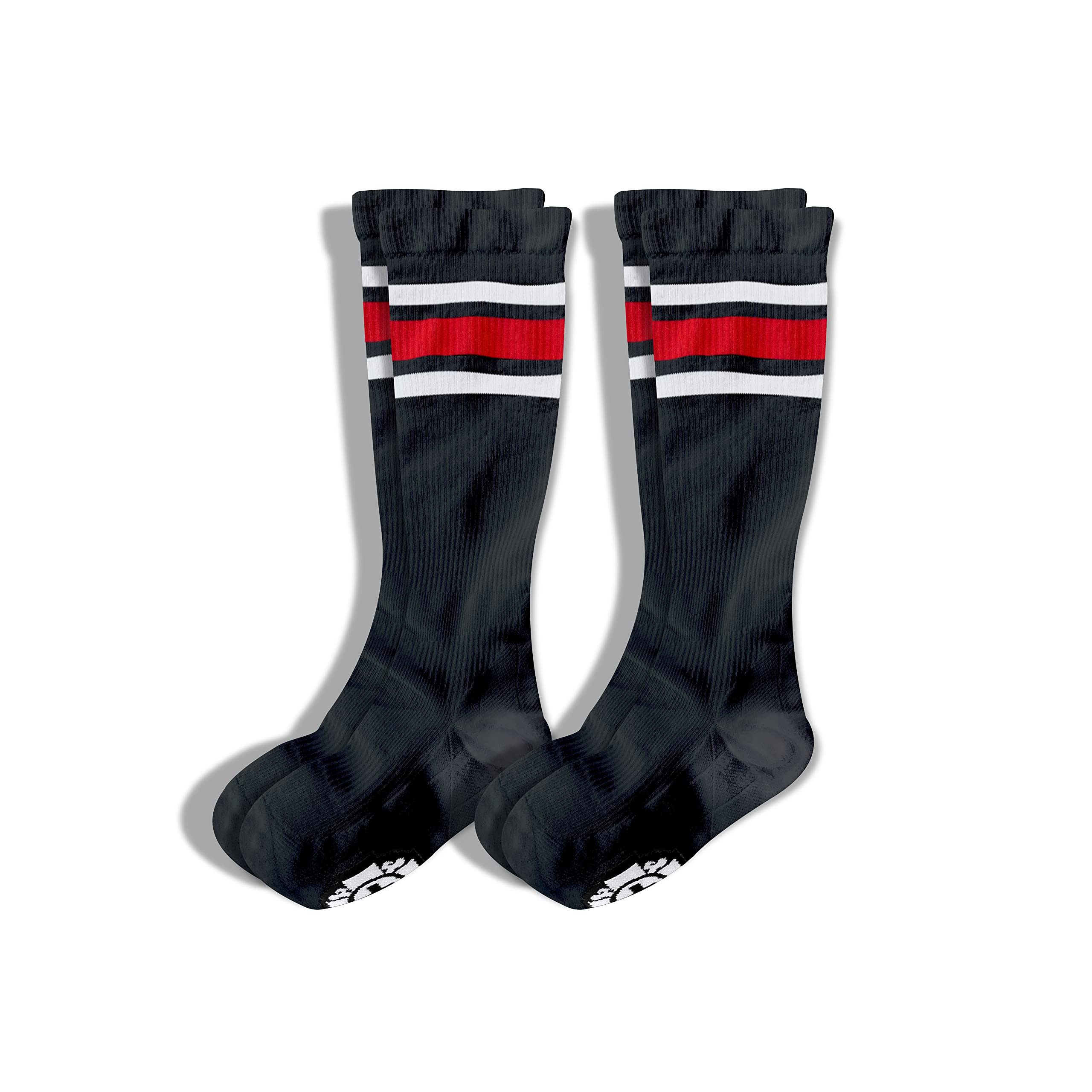 Old Bones Compression Socks with Red Stripes - 15-20 mmHg Graduated Support for Men & Women - Ideal for Running, Travel & Recovery