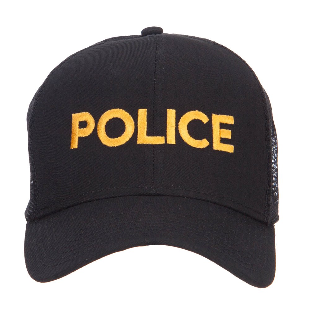 Police Embroidered Mesh Cap - Adjustable Snapback Hat for Men & Women - Breathable & Lightweight - Perfect for Law Enforcement, Security, Outdoor Activities & Casual Wear - e4Hats.com