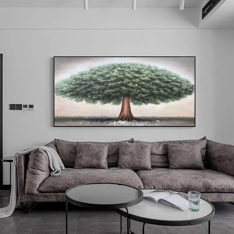 Beautiful Flower and Tree Painting #FT023 - Handmade Canvas Art for Home Decor, Living Room, Bedroom & Office Wall