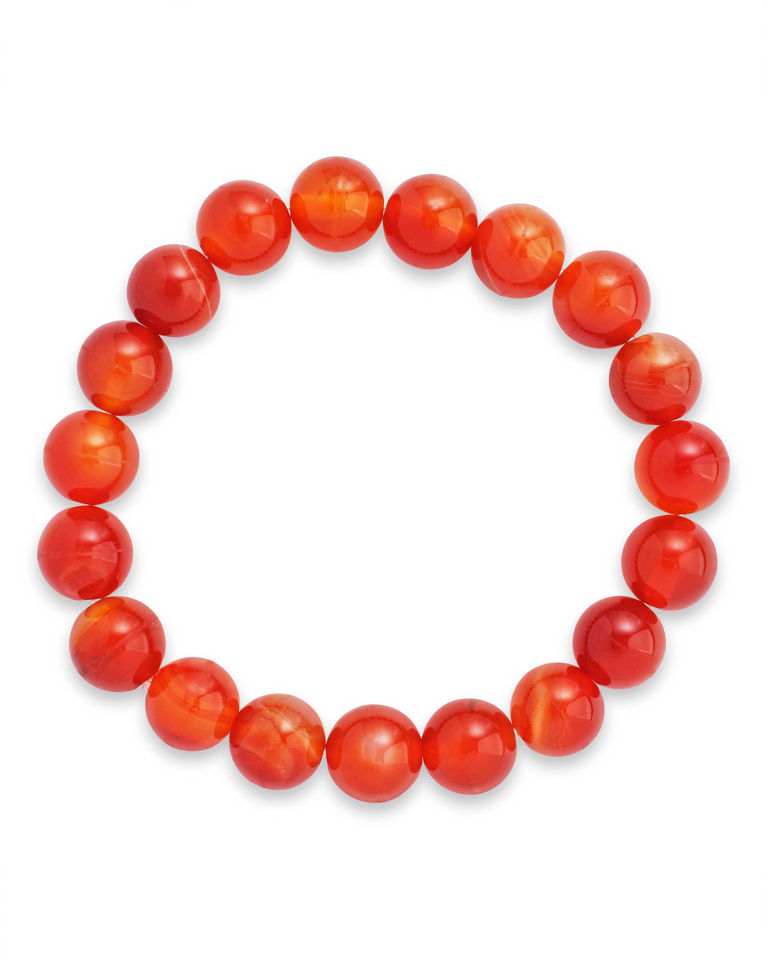 Red Agate Beaded Stretch Bracelet - Handmade Gemstone Jewelry for Women | Perfect for Yoga, Meditation & Boho Fashion