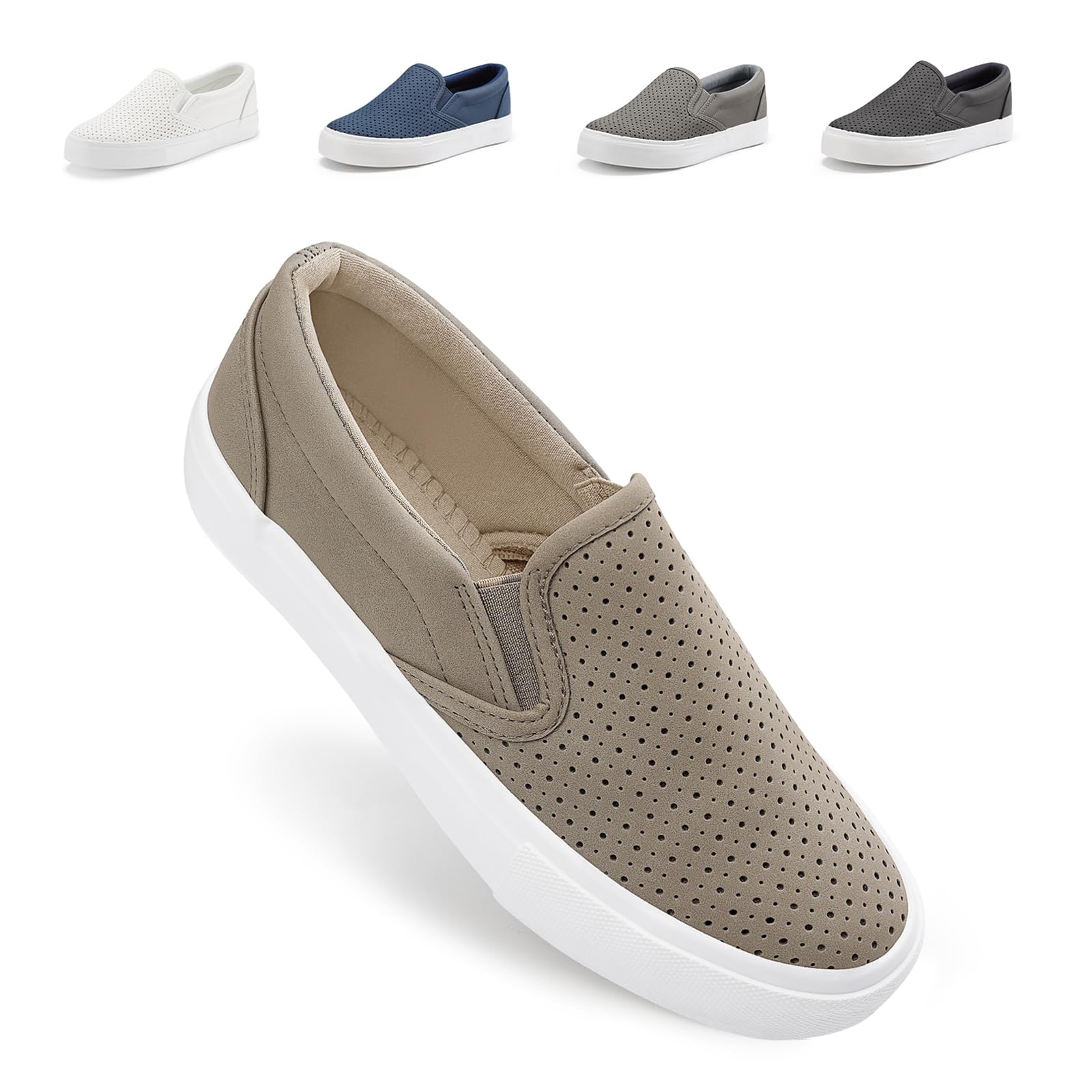 JENN ARDOR Women's Slip On Sneakers - Comfortable Memory Foam Walking Shoes - Fashion Loafers for Casual Wear - Perfect for Work, Travel & Everyday Use