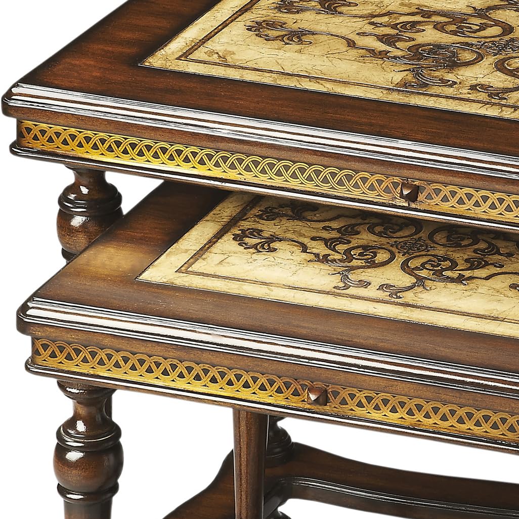 Butler Gregorio Rectangular Stone Nesting Coffee Tables - Stylish & Durable Side Tables for Living Room, Lounge, or Office Decor