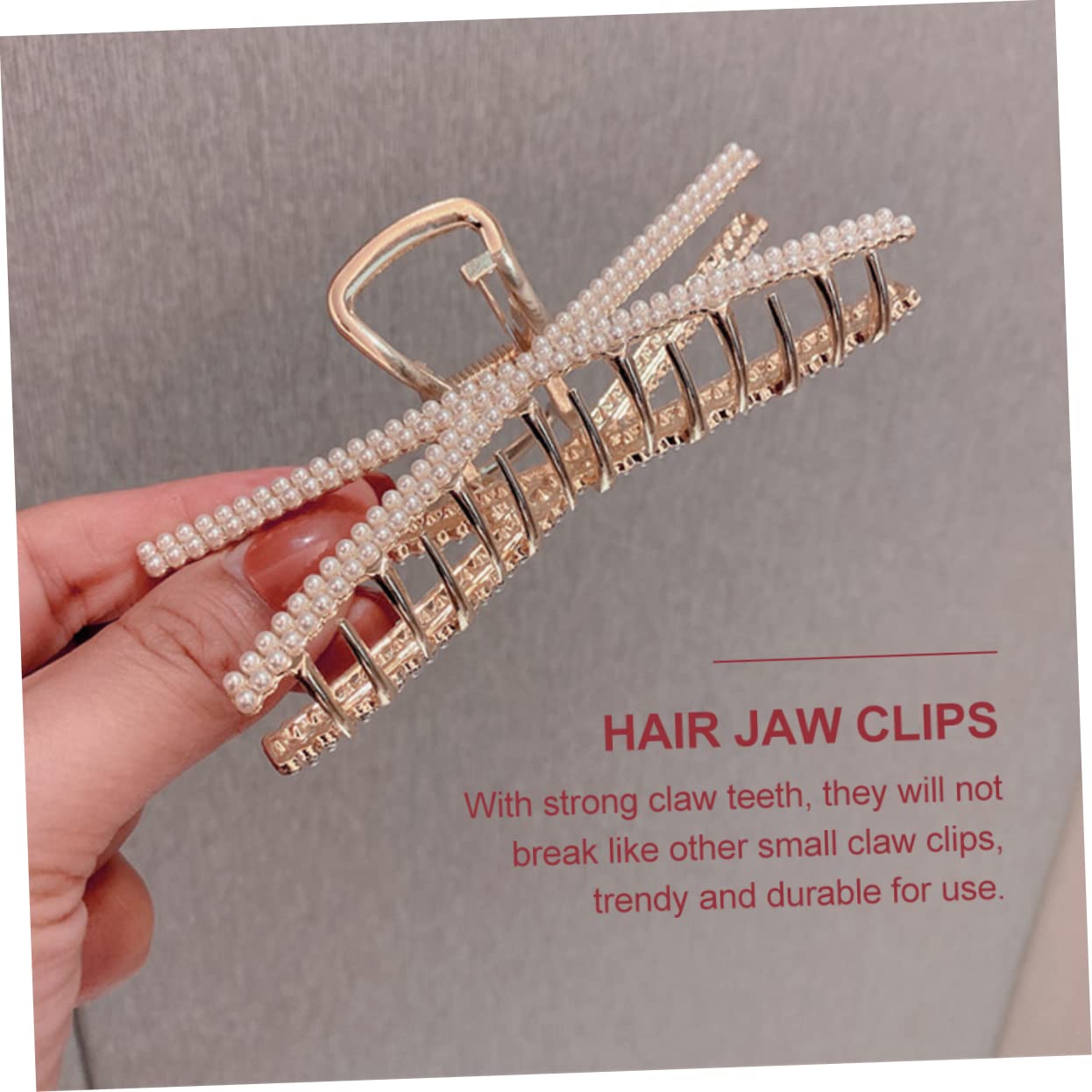 FOMIYES Metal Pearl Hair Claw Clips for Women & Girls - Shark Shape Hair Barrettes with Exquisite Design - Perfect for Parties, Weddings, and Everyday Styling