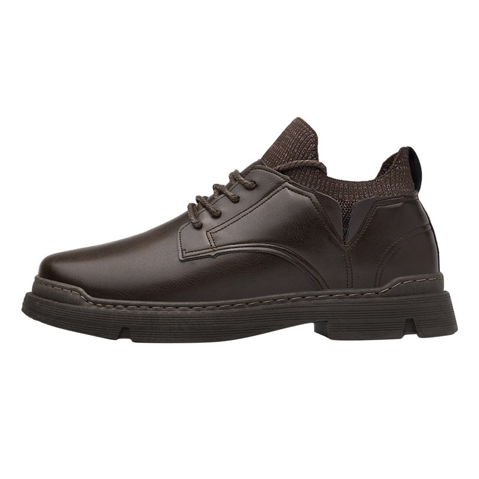 Premium Men's Winter Leather Dress Shoes - Classic Business & Casual Lace-Up Oxfords in Blue & Brown (Sizes 40.5 EU/10 UK) - Waterproof Office Shoes for Formal Wear & Winter Commuting