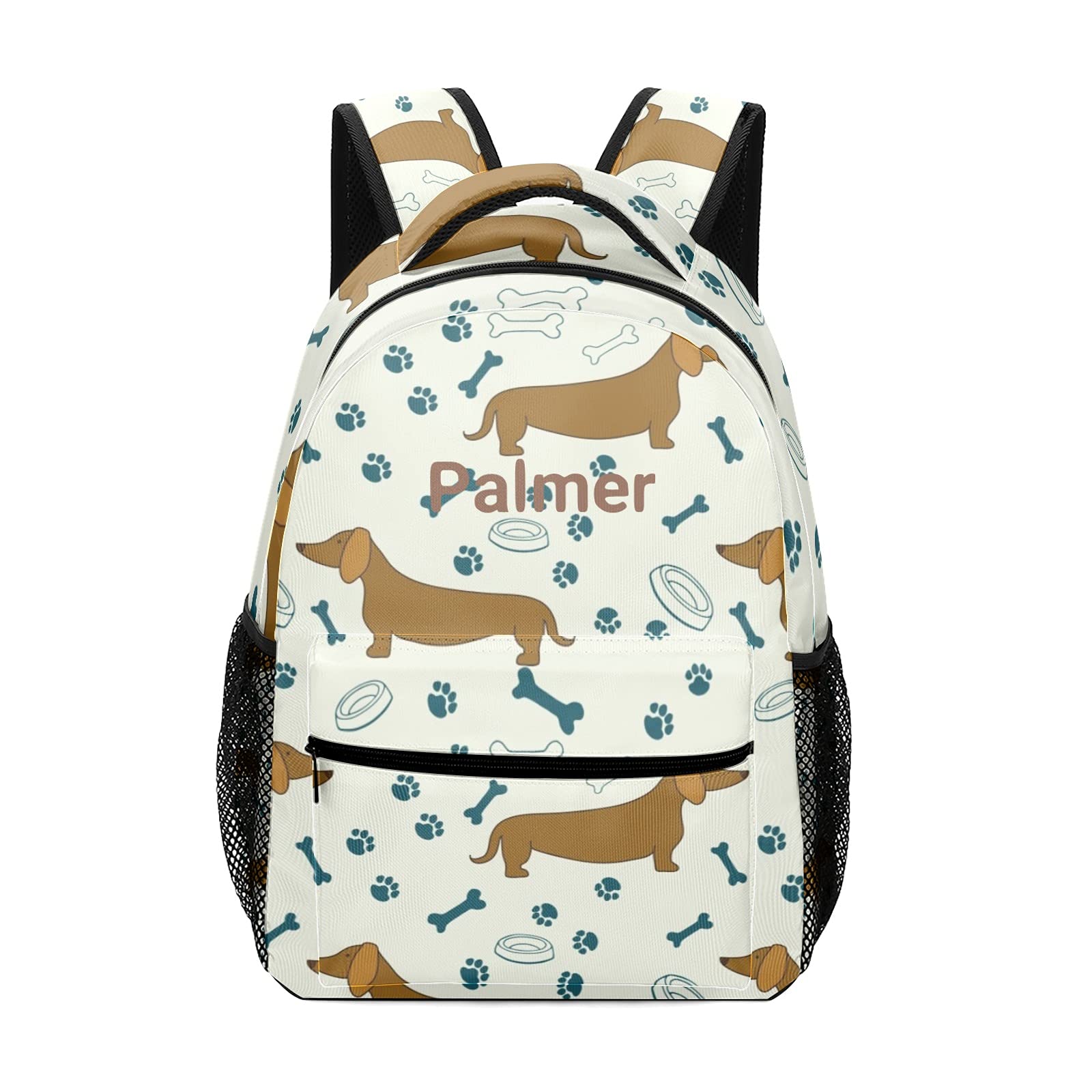 **Personalized Dog Paw Bone Print Backpack for Boys & Girls - Custom Name School Bag, Travel Backpack for Kids - Perfect for School, Travel & Outdoor Adventures**