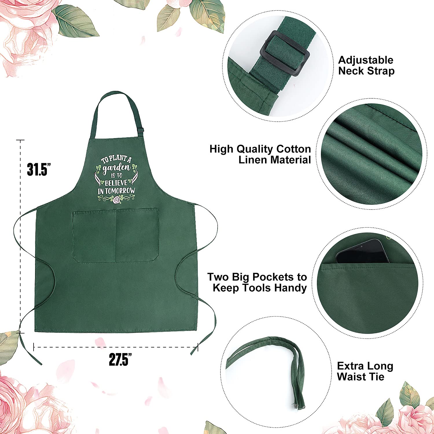 Funny Waterproof Garden Aprons for Women - Cute Gardening Gifts for Mom, Wife, Grandma - Ideal for Cooking, Baking & Outdoor Activities - Perfect for Mother's Day, Birthday & Housewarming Gifts