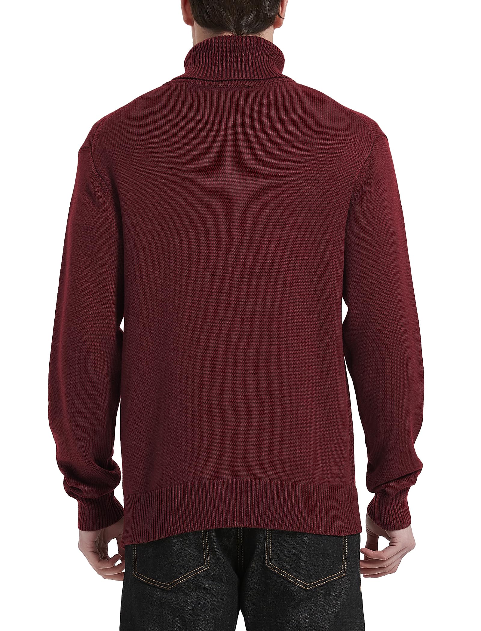 Kallspin Men's Wool Blend Turtleneck Sweater - Mid-Weight High Neck Pullover for Winter Warmth | Office Wear & Casual Outfits