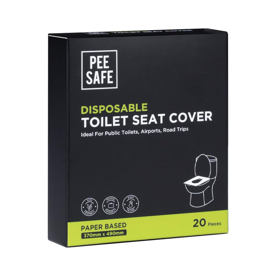 Pee Safe Disposable Toilet Seat Covers - 20 Pack | Germ Protection & UTI Prevention | Travel-Friendly & Eco-Friendly | Ideal for Public Restrooms, Airports & Camping Trips