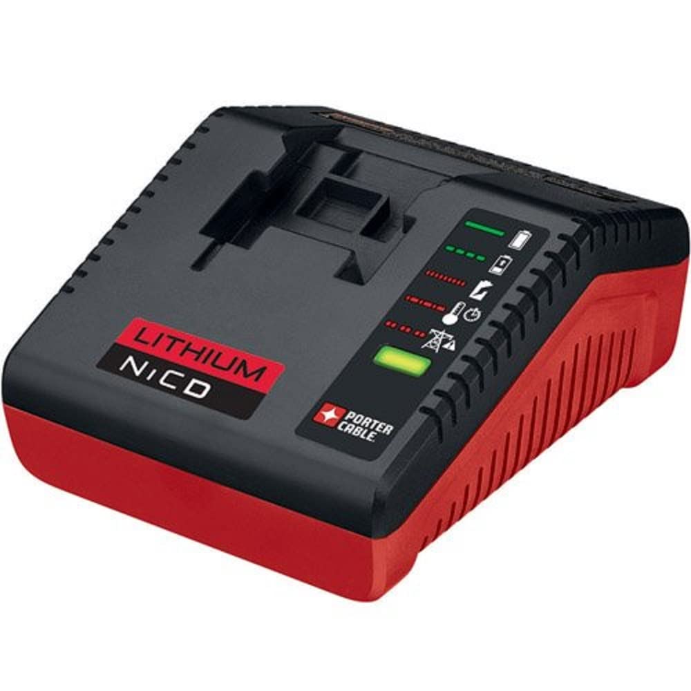 PORTER-CABLE PCXMVC Multi-Chemistry Slide Pack Battery Charger for Power Tools - Fast Charging for Drills, Saws & Outdoor Equipment