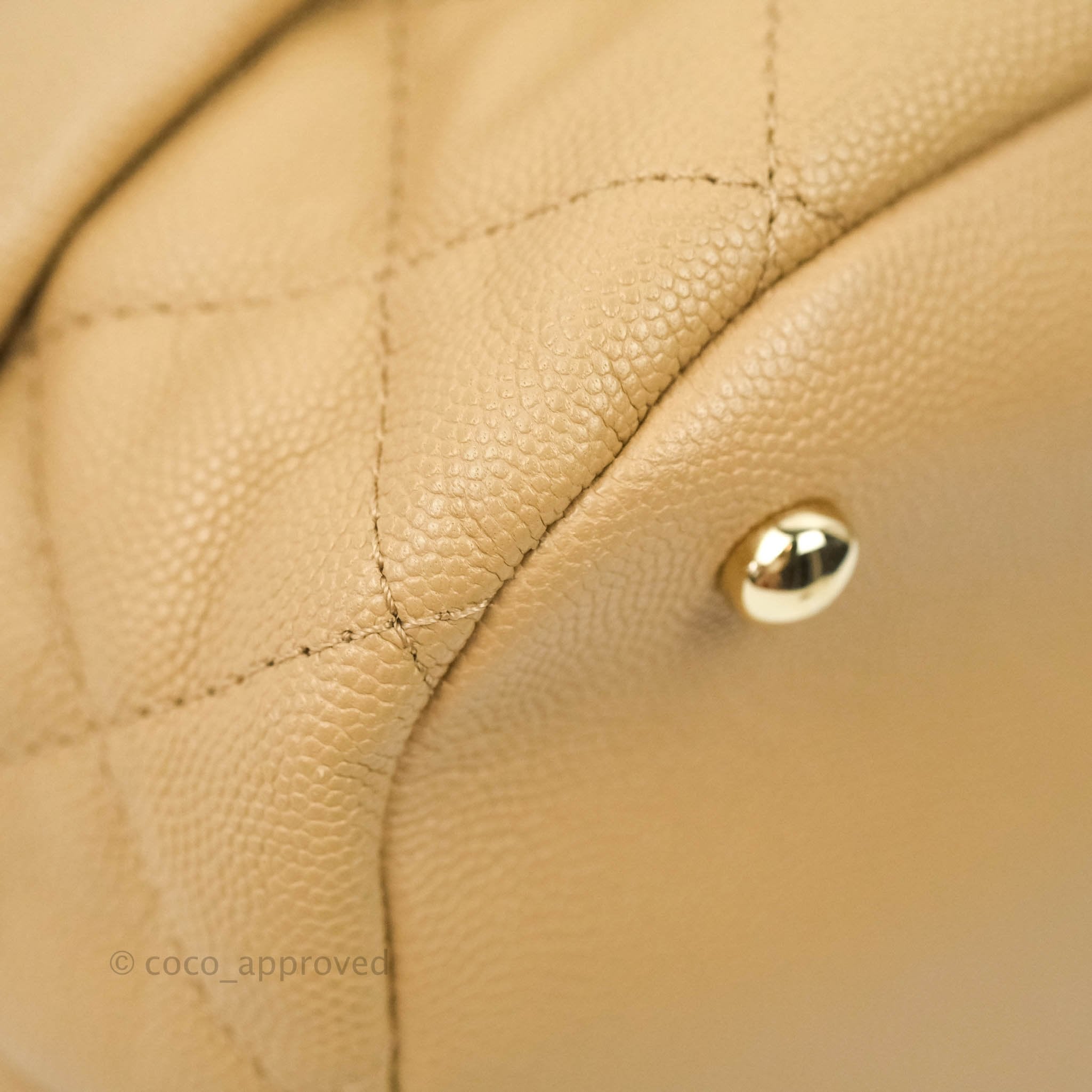 Chanel Caviar Quilted Bucket Bag with Gold Hardware - Beige Drawstring Shoulder Bag for Women | Perfect for Travel, Shopping & Everyday Use