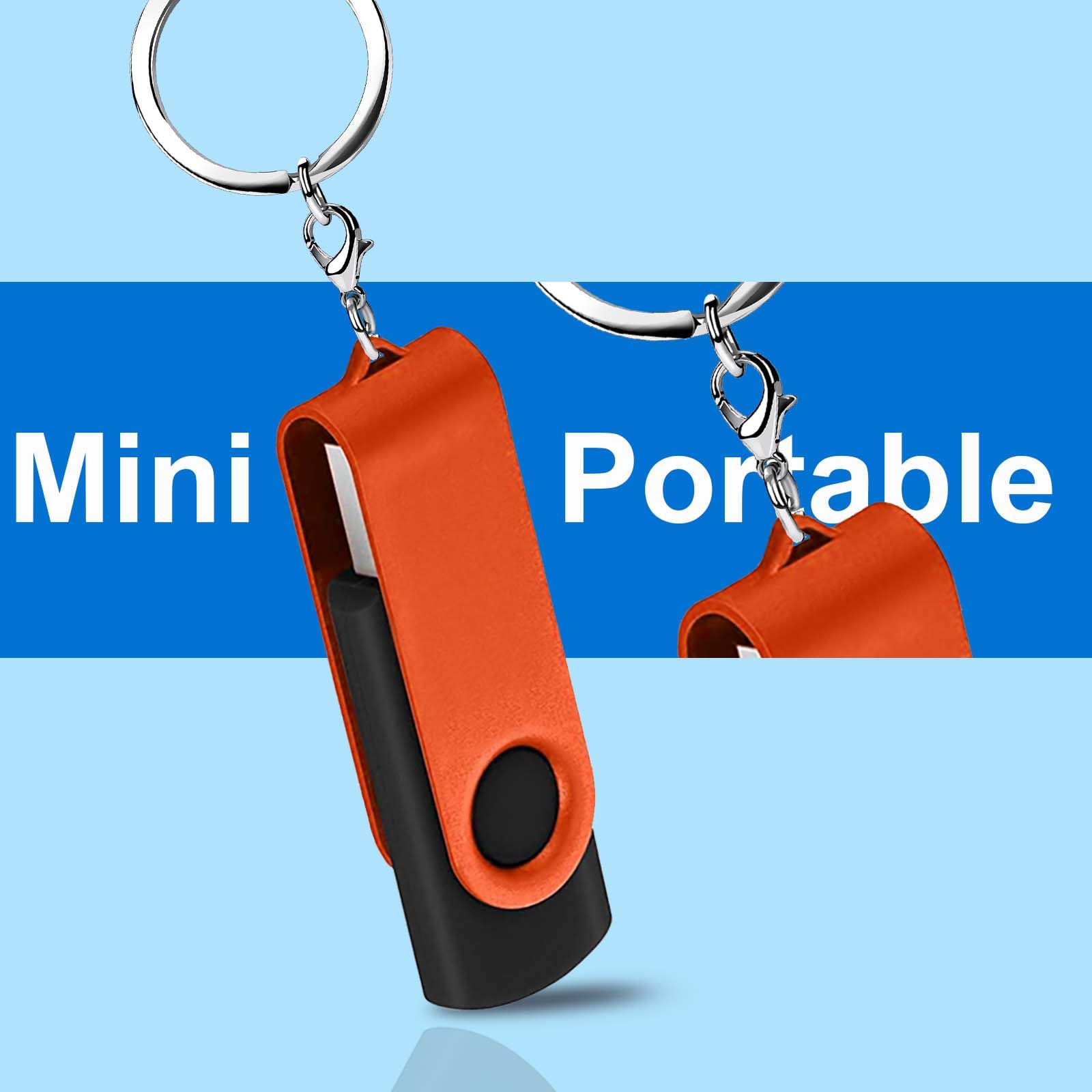 4GB USB Flash Drive 5 Pack - Swivel Design for Office & School Use