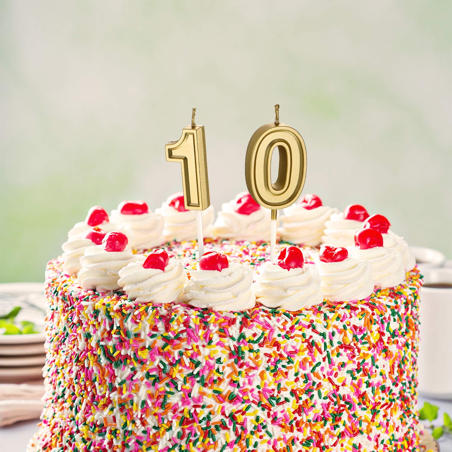 Frienda Number Cake Candles - Happy Birthday Cake Topper Decoration for Wedding, Anniversary & Celebration Supplies | Perfect for Birthday Parties, Baby Showers & Special Events