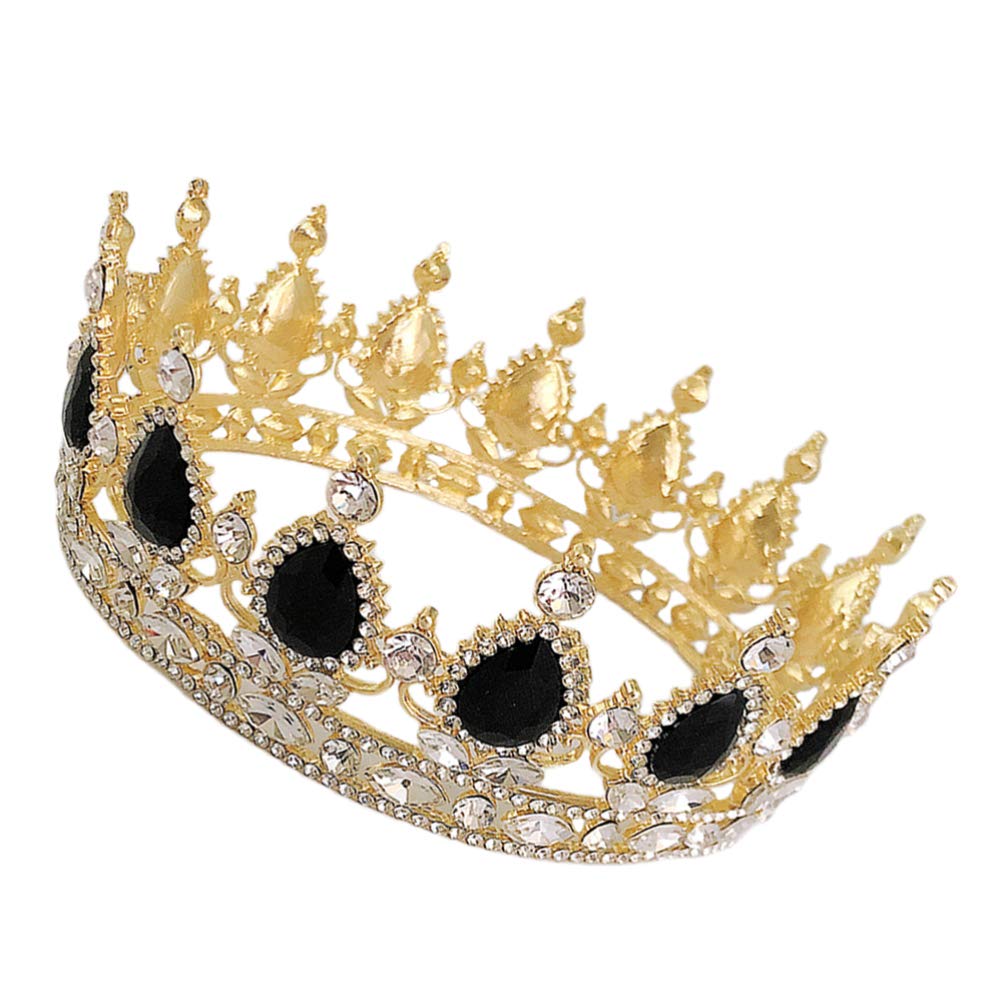 1 Pc Round Crown Crystal Tiara - Vintage Alloy Rhinestone Wedding Headpiece for Bride, Queen Hair Accessories | Perfect for Weddings, Prom, Pageants, and Special Occasions