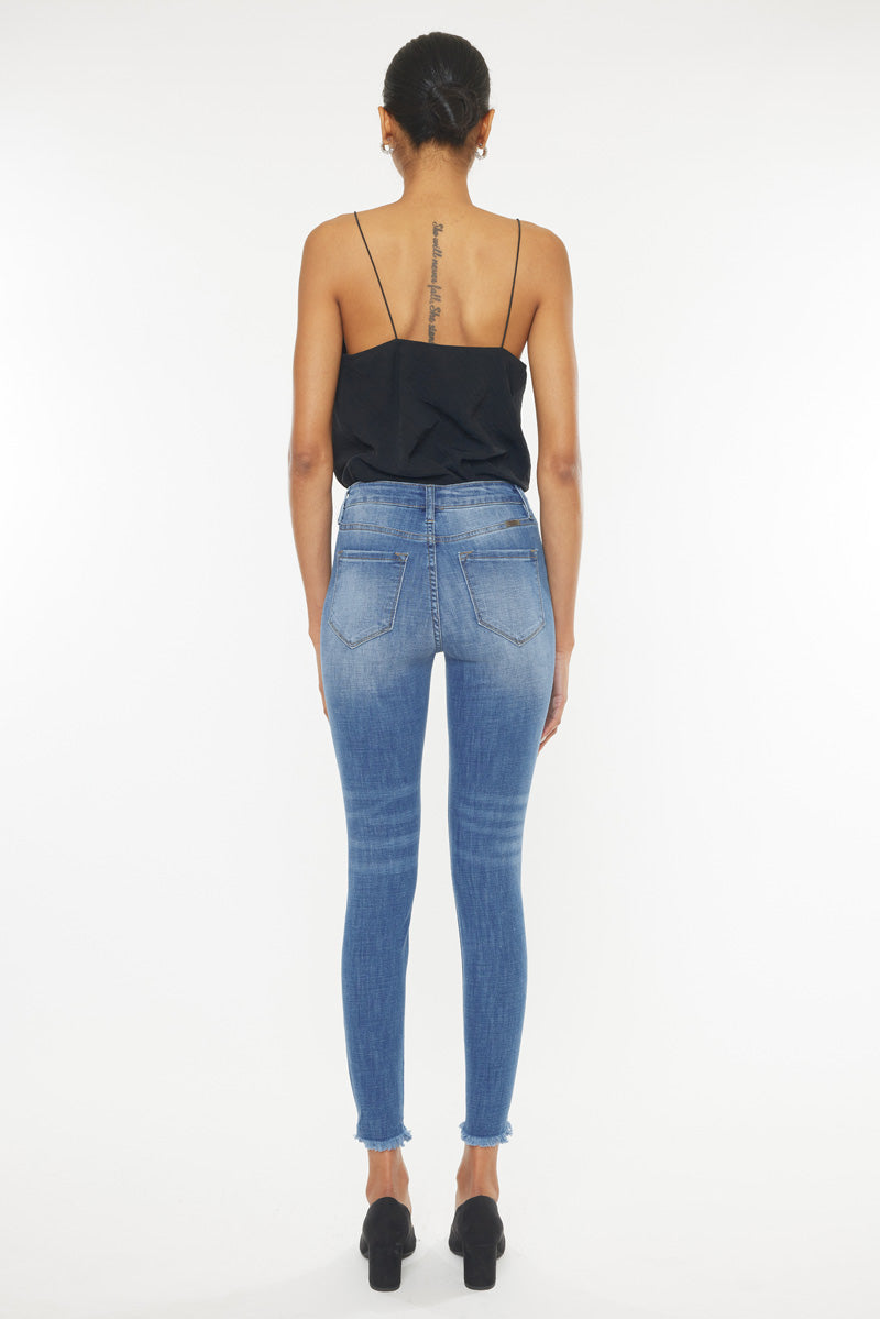 Esther High Rise Ankle Skinny Jeans for Women - Slim Fit Stretch Denim Pants - Perfect for Casual Outfits, Work & Date Nights