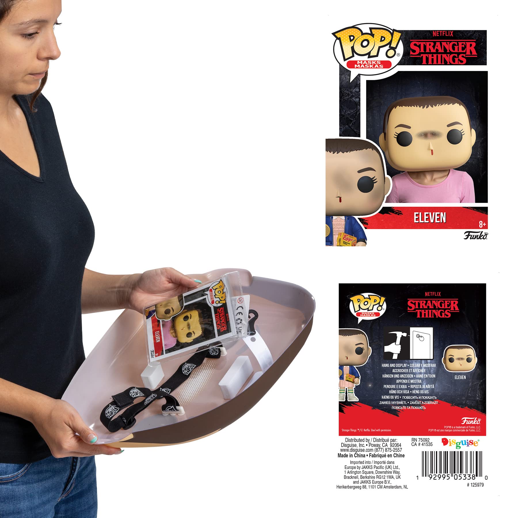 Stranger Things Eleven Pop! Mask - Funko Pop Costume Accessory for All Ages | Oversize Regular Fit | Perfect for Halloween, Cosplay, and Themed Parties