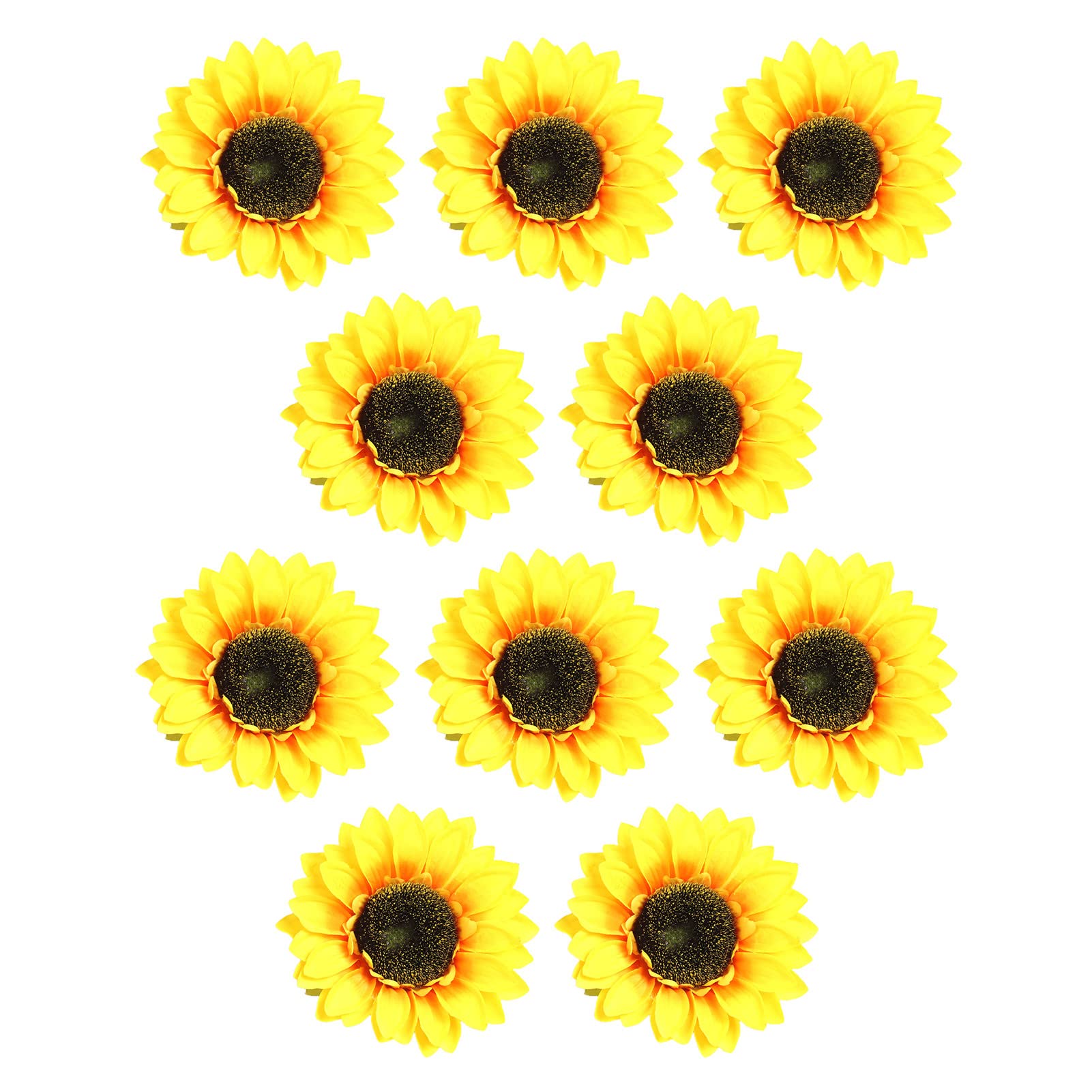 10Pcs Artificial Sunflower Heads - Faux Silk Table Centerpieces, Easy to Maintain Fake Flowers for Home Decor | Perfect for Weddings, Parties, and DIY Floral Arrangements