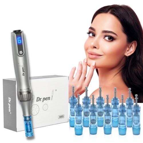 Dr. Pen Ultima M8S Professional Wireless Microneedling Pen - 0.25mm 12/36/42 Pins & Nano Cartridges for Anti-Aging, Acne Scar Removal & Skin Rejuvenation - At-Home Derma Roller Kit for Face & Body Care