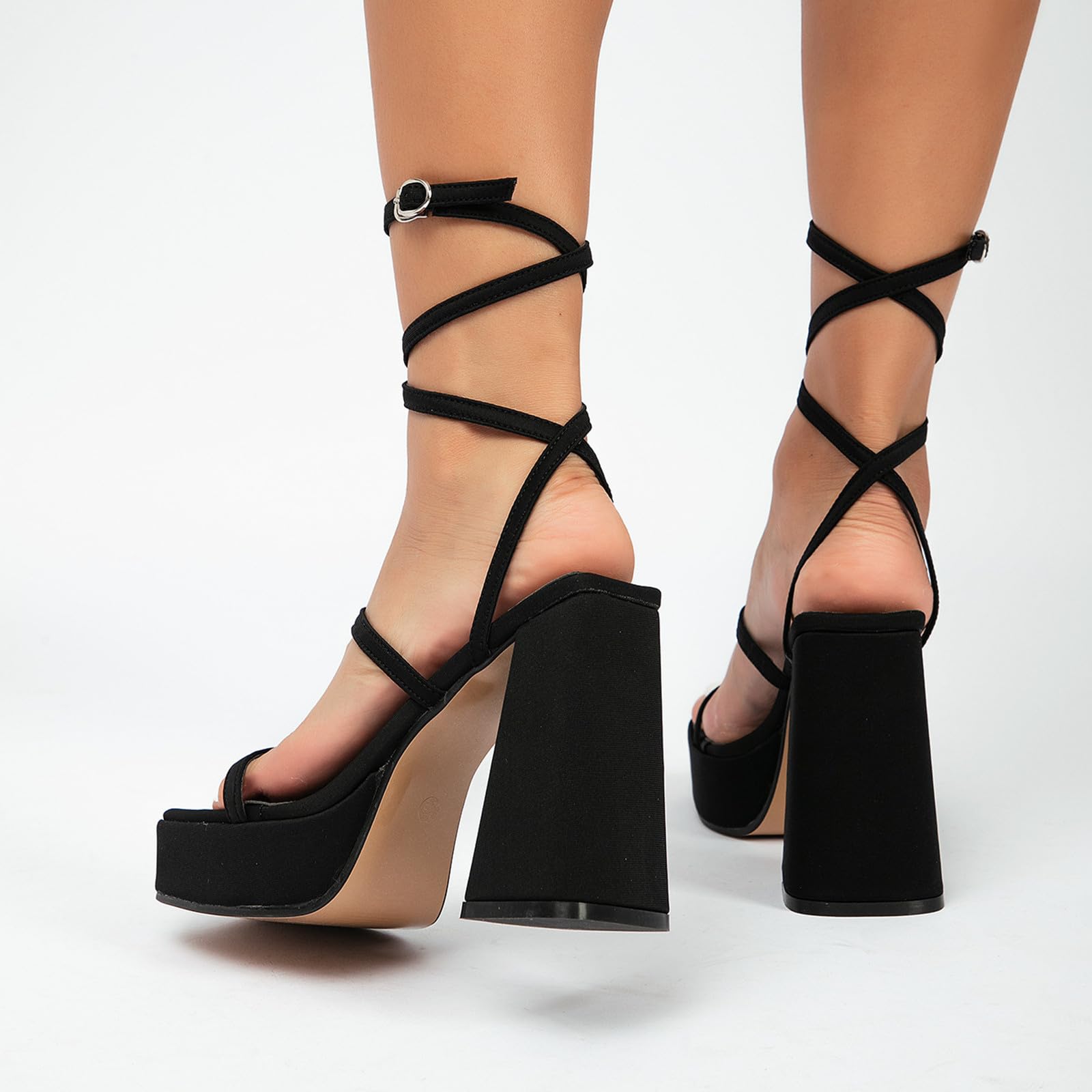 Women's Thick-Soled Strappy High-Heel Sandals - Comfortable Boho Beach Sandals for Summer, Outdoor Parties & Vacation Wear