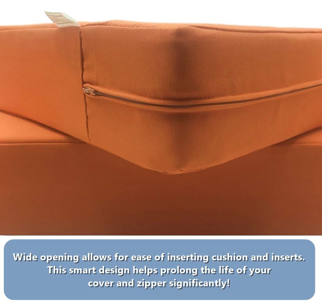 Waterproof UV-Resistant Patio Chair Cushion Cover - Indoor/Outdoor Use, 24x24x4 Inches, Sunkissed Orange - Perfect for Poolside Lounging, Garden Furniture & Deck Chairs