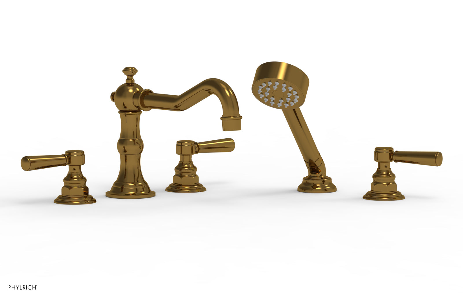 HENRI Deck Mounted Bathtub Faucet Set with Hand Shower and Lever Handles - 161 49 Series | Perfect for Modern Bathroom Renovations & Spa-Like Shower Experience