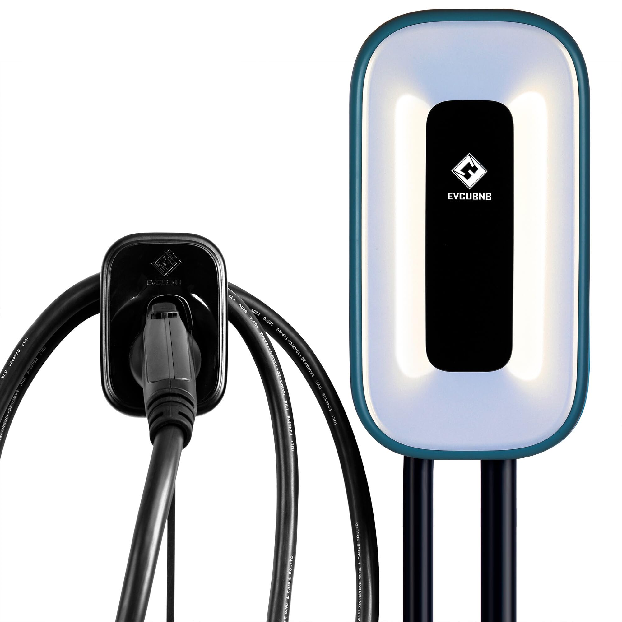 Ultra Compact Level 2 EV Charger - 50 Amp 240V Home Charging Station with 23Ft Cable | Indoor/Outdoor Use | NEMA 14-50 Plug or Hardwired | Fast Direct Charging for Tesla, Chevy, Nissan & More EVs | Perfect for Home Garage, Workplace & Public Parking