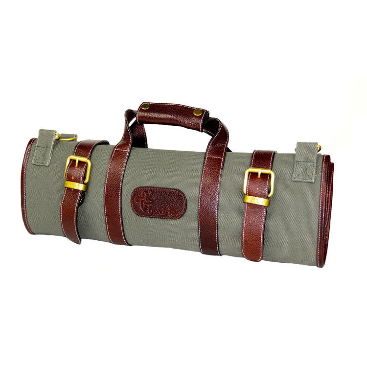 Boldric Green 17-Pocket Canvas Knife Roll Bag for Chefs & Butchers - Durable Professional Knife Organizer with Free Shipping - Perfect for Kitchen, Camping & Outdoor Cooking