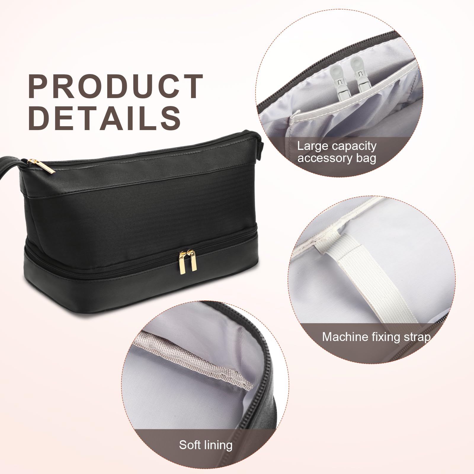Shark FlexFusion Hair Straightener Travel Case - Durable Protective Pouch for Shark FlexFusion Air Ceramic HD641S/HD642S - Compact Black Storage Bag for Travel, Gym & Home Use