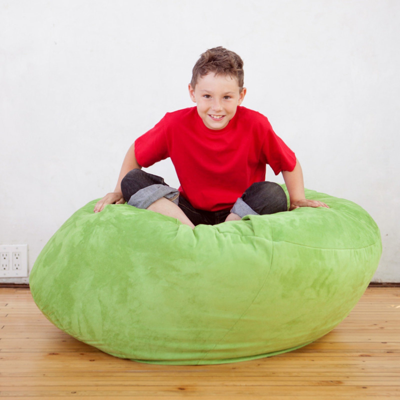 Jaxx 3 ft Bean Bag Chair with Removable Cover - Lime Green Comfortable Lounge Chair for Kids & Adults - Perfect for Bedroom, Game Room & Dorm Relaxation