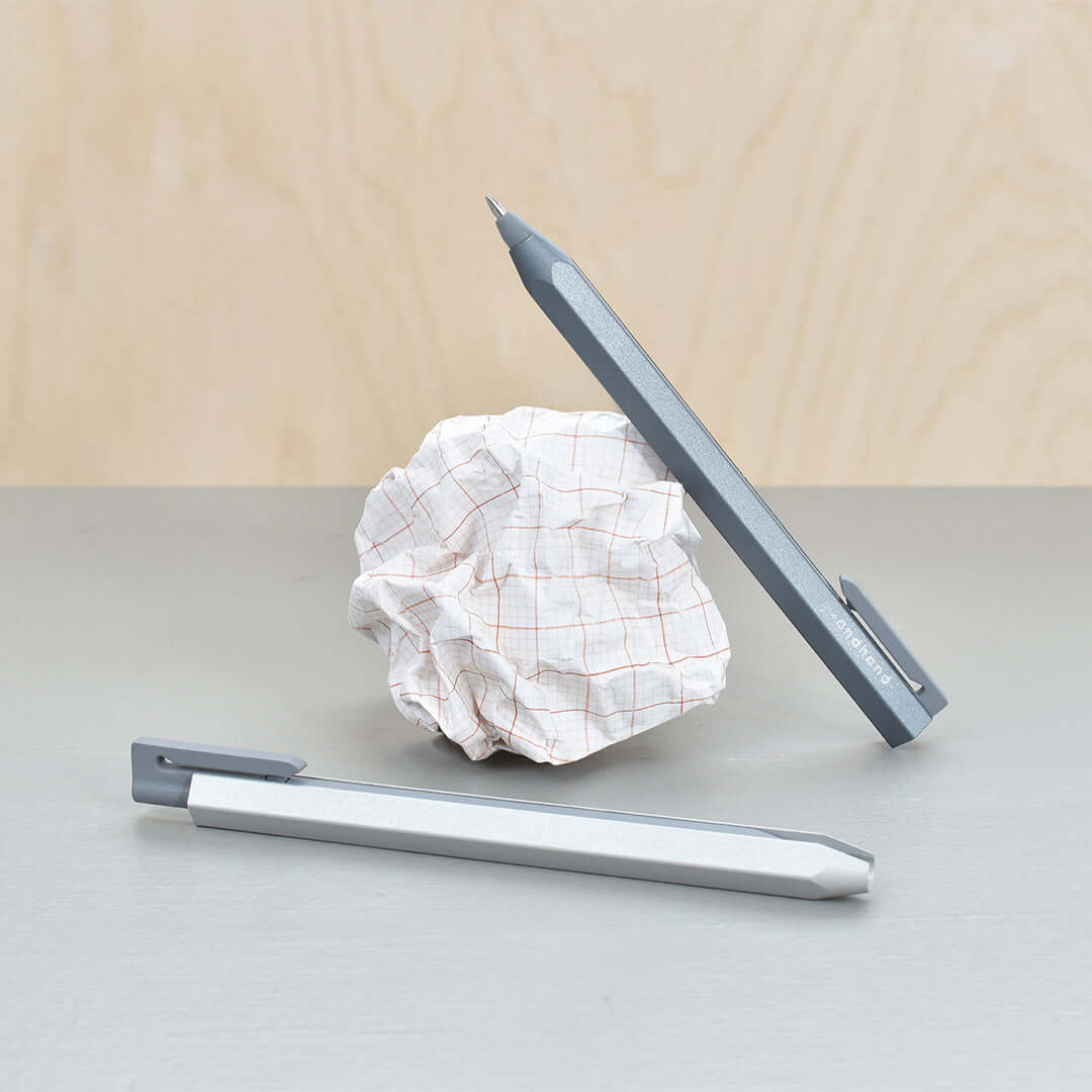 Andhand Core Retractable Ballpoint Pen - Slate Grey - Smooth Writing for Office, School & Everyday Use