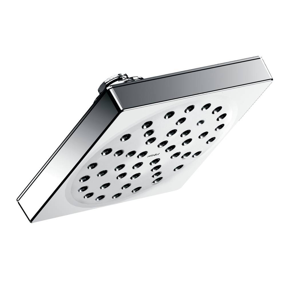 Moen S6340EP 90 Degree Eco Performance 6-Square Rainshower Shower Head with 1 Function in Chrome Finish - Perfect for Spa-Like Bathroom Experience and Water Conservation