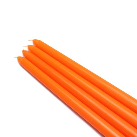 Bulk 12 Inch Orange Taper Candles - 144 Count Case for Weddings, Parties & Holiday Decorations - Long-Lasting Dripless Candles for Dining Tables, Centerpieces & Candle Holders