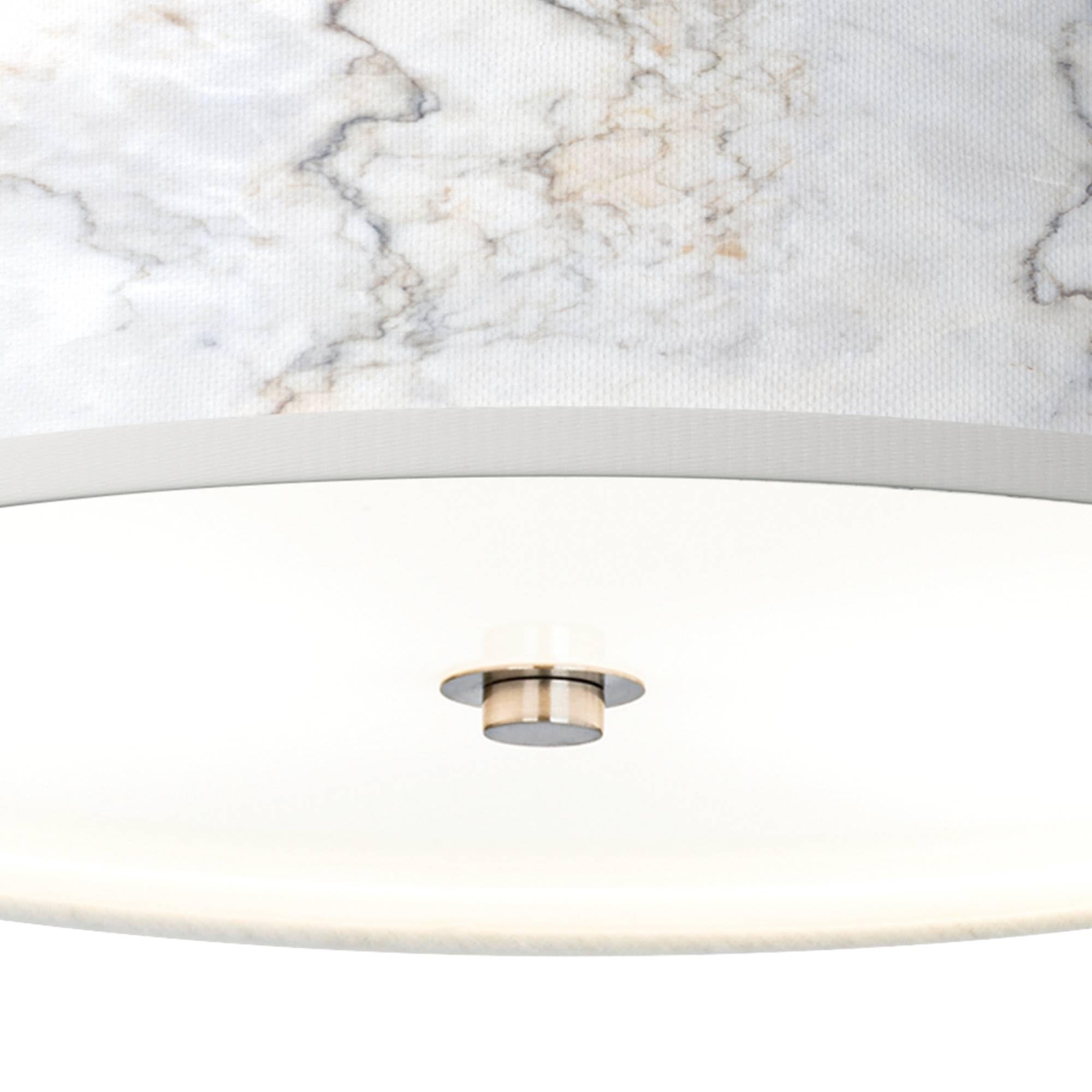 Energy Efficient Marble Glow Giclee Ceiling Light with Printed Shade - Modern LED Lighting Fixture for Bedroom, Living Room & Dining Room