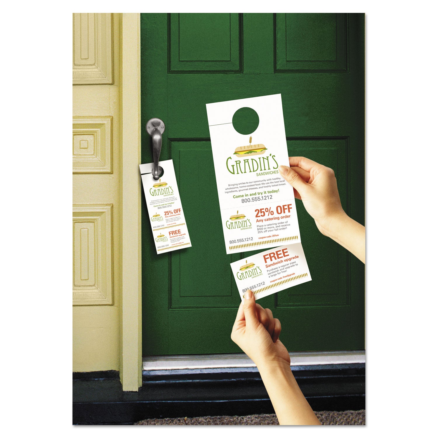 Avery® White Door Hanger with Tear Away Cards - 4.25